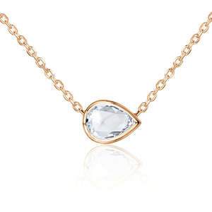 Rock & Divine Day Collection Perfect Pear Rose Cut Necklace in 18K Gold 0.44 ctw